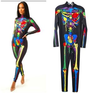 Skeleton Costume Catsuit Size Medium